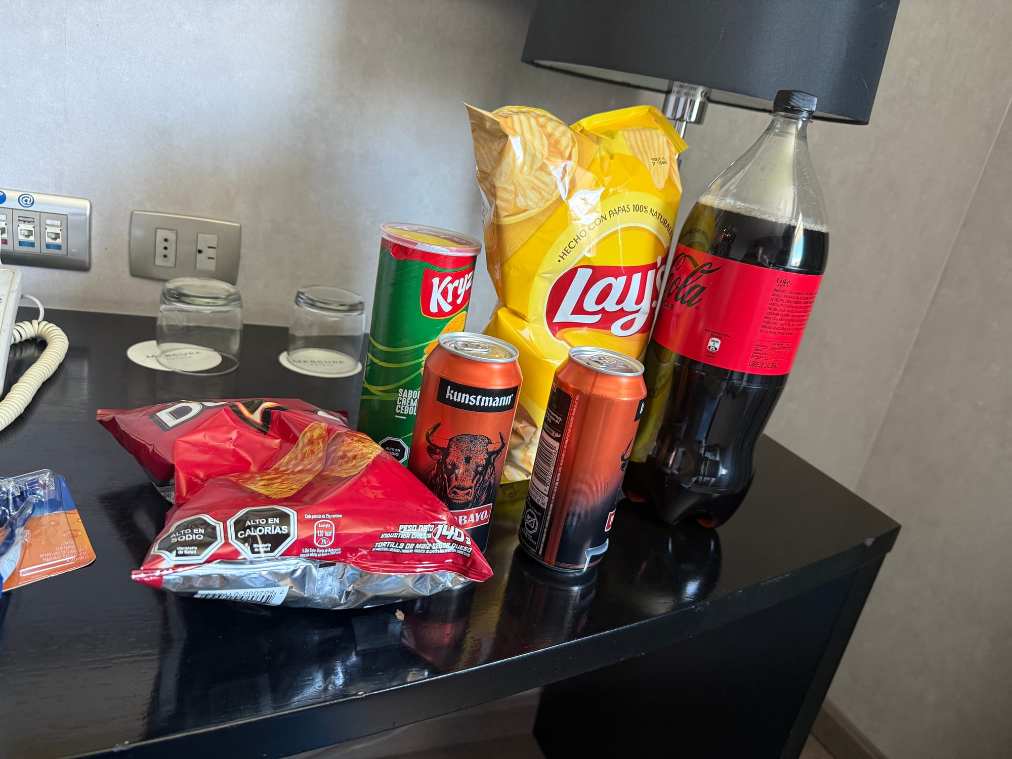 お菓子とビール